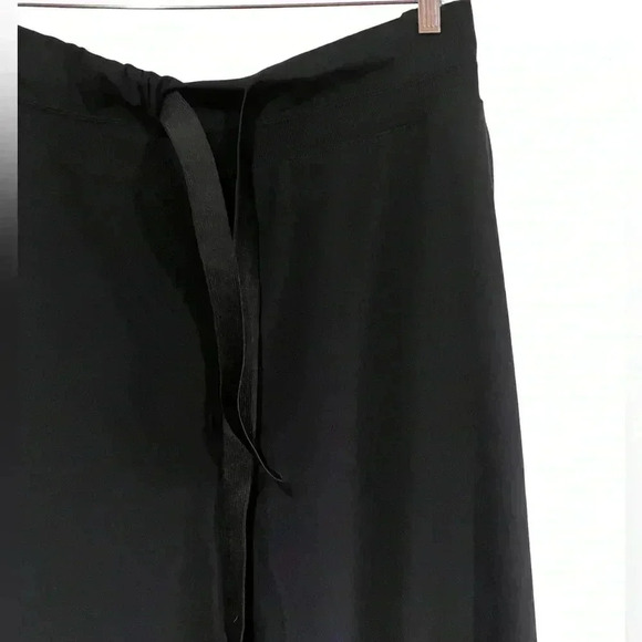 Athleta Womens Black Tuxedo Striped Drawstring Cropped Pants High Rise Pocket - Picture 4 of 9